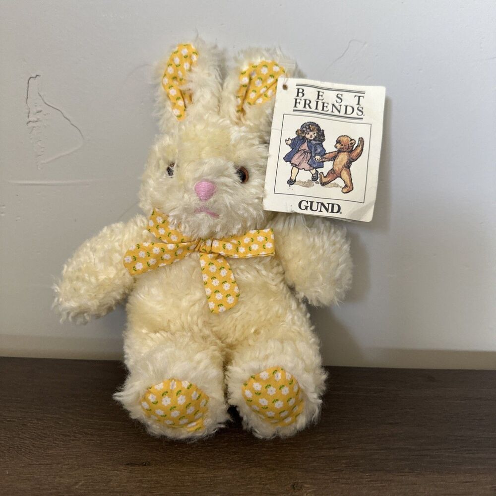 Gund Best Friends NWT Yellow Bunny Rabbit Plush Stuffed Animal Toy 9 Inches
